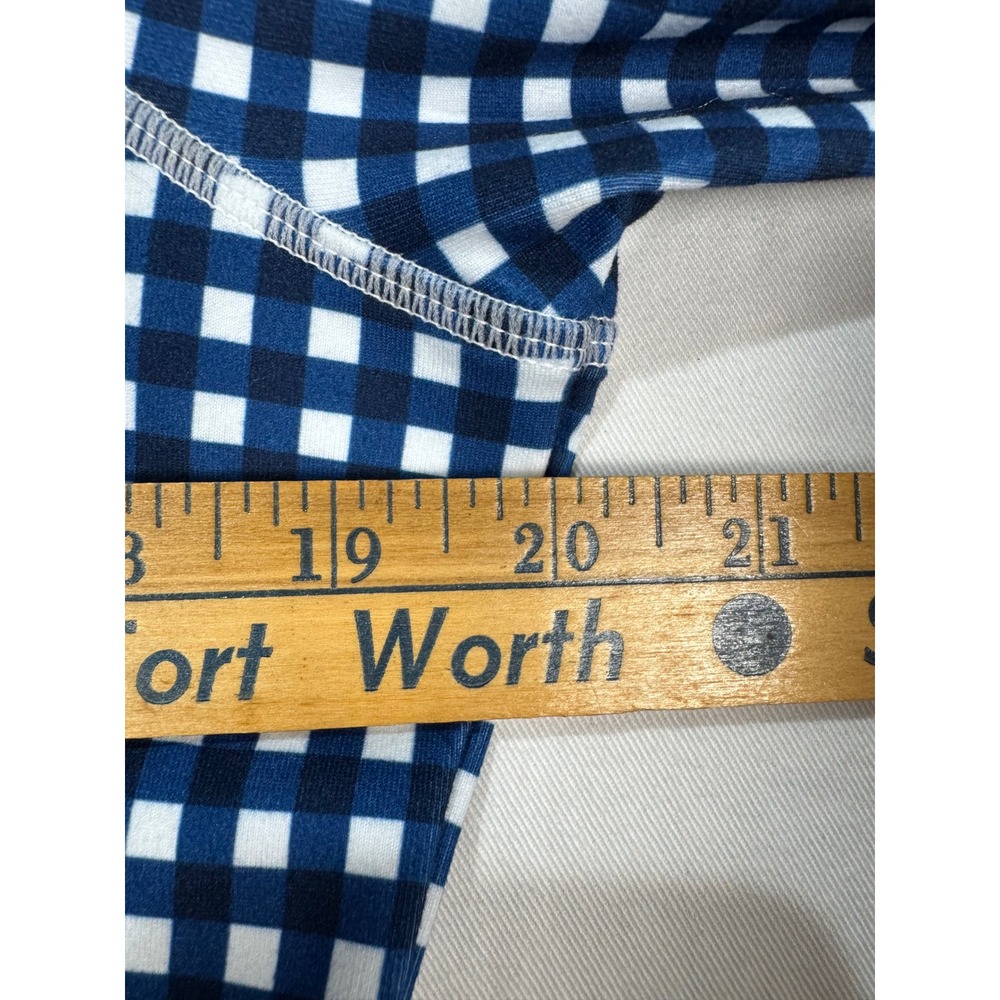 T by Talbots Sunshirt Swim Jacket Blue White Gingham UPF 50+ Large Petite LP - Picture 6 of 7
